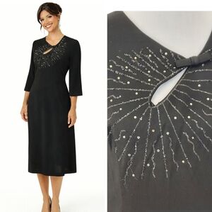Hollywood Black Starlight Cutout Dress with Rhinestones  and glitter